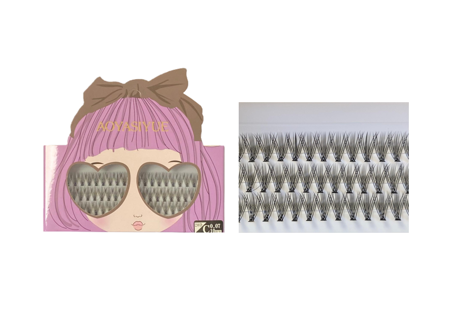 Aoyasiyue Fake False Individual 0.07 C Curl Cluster Eyelash Pieces 10mm 0.07 7922
