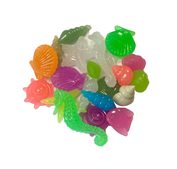 Plastic Aquarium Fish Tank Luminous Sea Life / Shells Decoration 70g Assorted Designs and Colours 7931