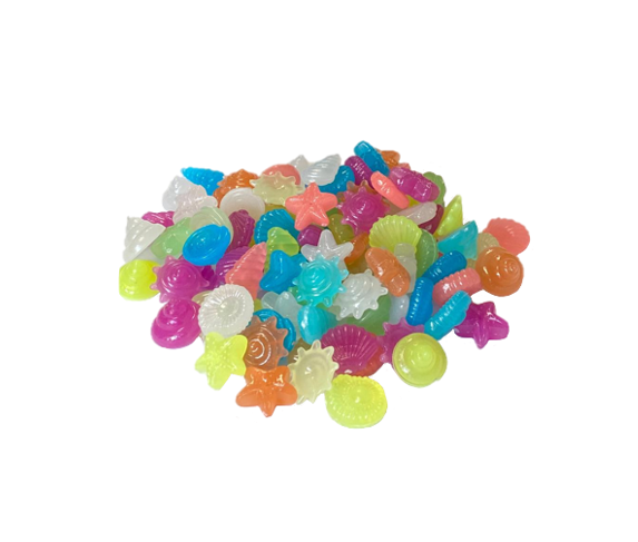 Plastic Aquarium Fish Tank Luminous Sea Life / Shells Decoration 70g Assorted Designs and Colours 7931