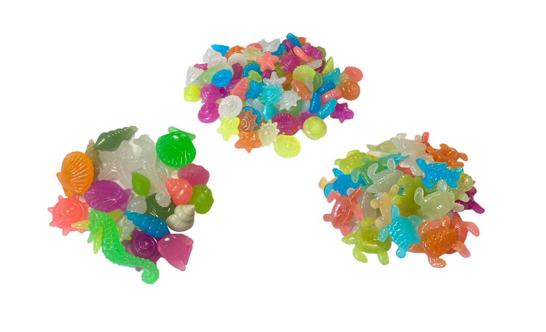 Plastic Aquarium Fish Tank Luminous Sea Life / Shells Decoration 70g Assorted Designs and Colours 7931