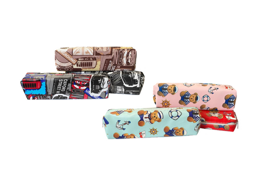 Stationery Pencil Case 19.5 x 5 x 4cm Assorted Designs and Colours 7946