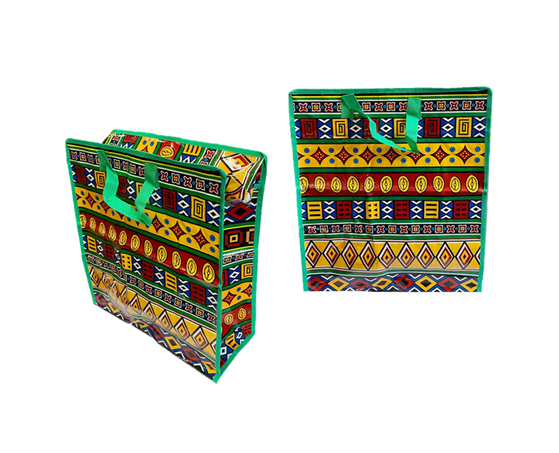 Medium  Plastic Shopping Laundry Bag with Printed Design 40 x 45 x 18cm Assorted Designs 7947