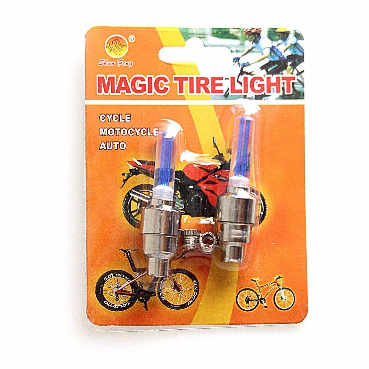 Magic Bike Bicycle Tyre Wheel Light 5.8cm Pack of 2 Assorted Colours 7961