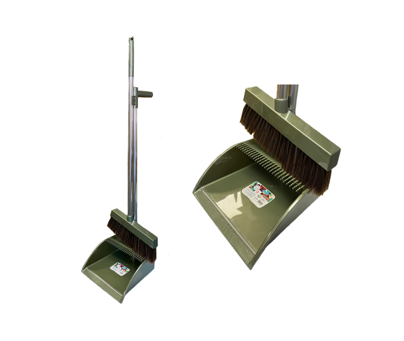 Large and Extra Wide Plastic / Metal Long Handle Dustpan and Brush Set 85 / 96cm Assorted Colours 7972