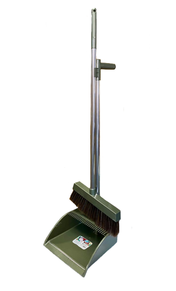 Large and Extra Wide Plastic / Metal Long Handle Dustpan and Brush Set 85 / 96cm Assorted Colours 7972