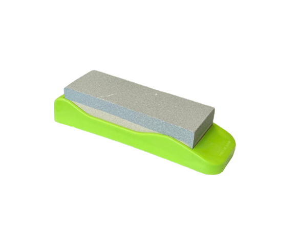 Rectangular Knife Sharpening Stone Water Whetstone with Plastic Holder 14.5 x 4.3 x 3.9cm Assorted Colours 7982