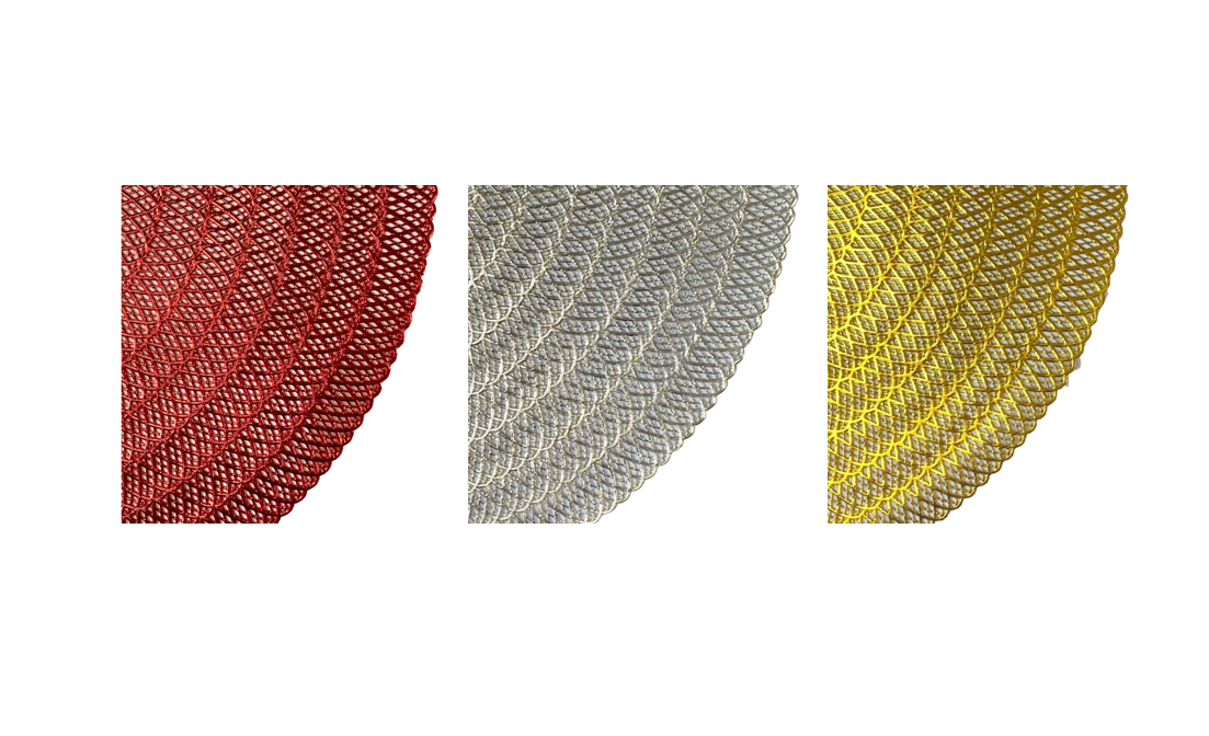 Round Table Centre Placemat with Scalloped Edge 38cm Assorted Colours 7987