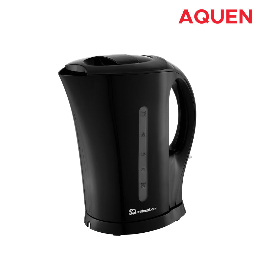 SQ Professional Aquen Plastic Kettle 1.7 Litre 2200W Black 7988