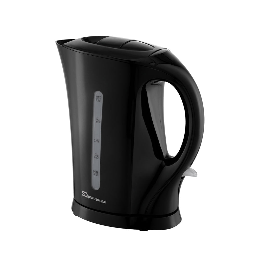 SQ Professional Aquen Plastic Kettle 1.7 Litre 2200W Black 7988
