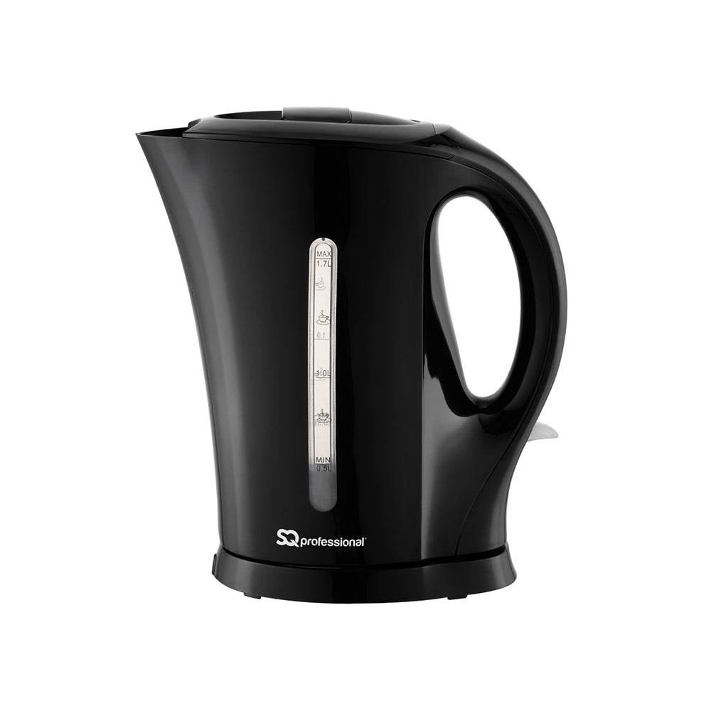 SQ Professional Aquen Plastic Kettle 1.7 Litre 2200W Black 7988