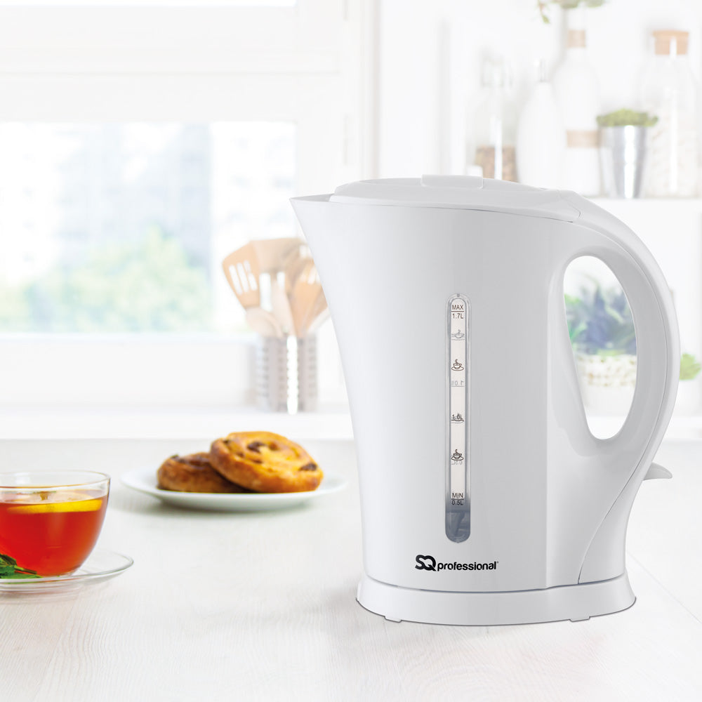 SQ Professional Aquen Plastic Kettle 1.7 Litre 2200W White 4720
