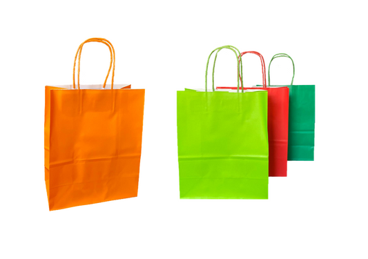 Solid Colour Paper Gift Bag Medium 22 x 11 x 27cm Assorted Colours 7998