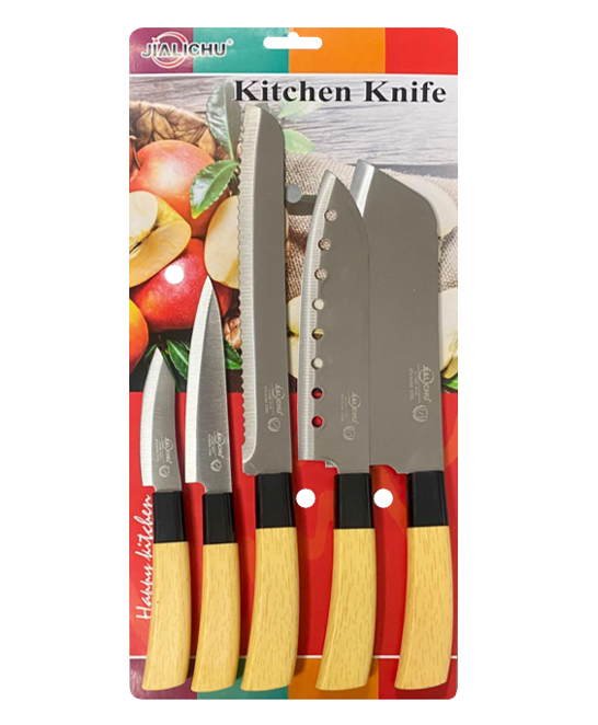 Steel Kitchen Knife with Plastic Handle Set of 5 8005