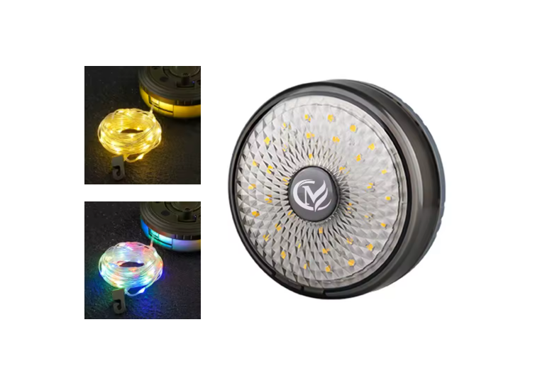 2 in 1 Retractable USB Camping Light and Fairy String Lights on Wind Up Roll 10m Assorted Colours 8044