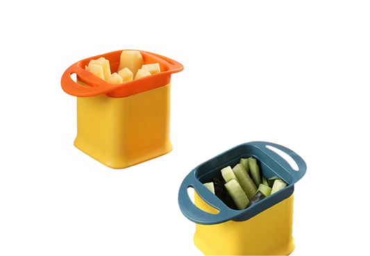 One Step Plastic Potato Chipper Fries Vegetable Cutter 10.5 x 15.5 x 9.5cm Assorted Colours 8055