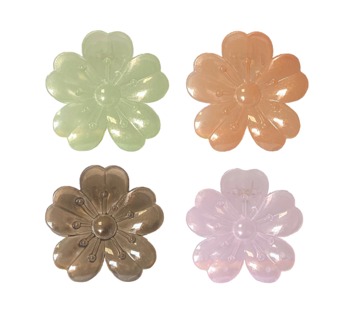 Plastic Tropical Flower Hair Claw Clip 8cm Assorted Colours 8068