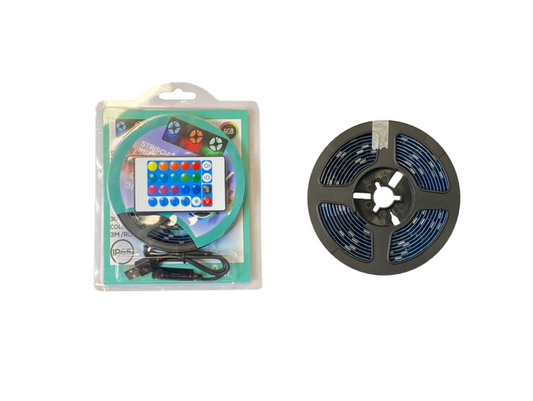 Adhesive Multicolour Indoor TV USB LED Strip with Remote 3m 8072