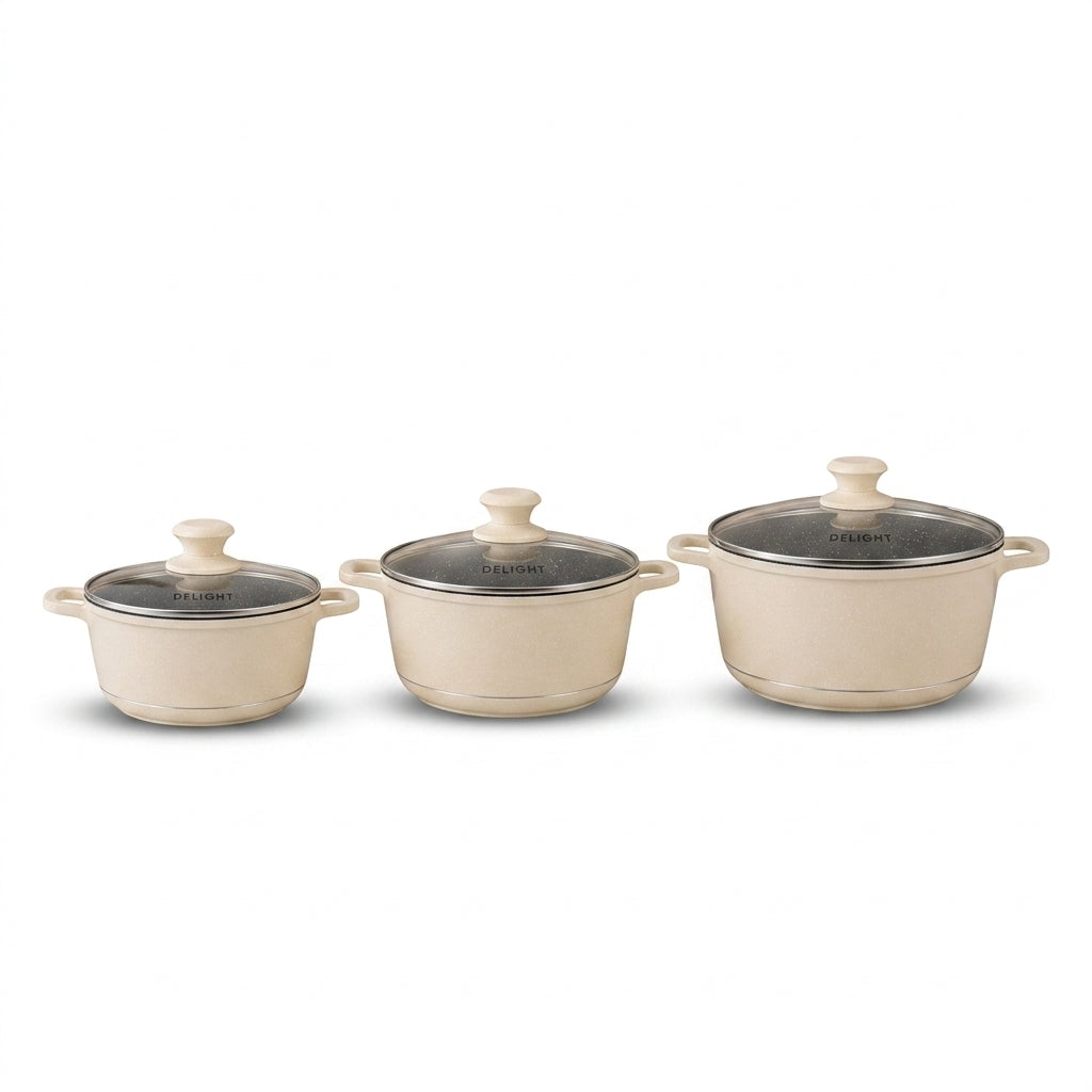 Jumbo 3Pcs + Lids Die Cast set Cream 36-40-44 Sku DL9010C