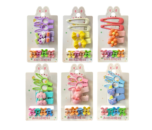 Hair Accessories Clips Assorted Designs and Colours 8090