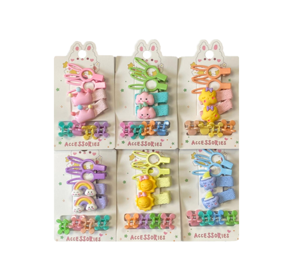 Hair Accessories Clips Assorted Designs and Colours 8090