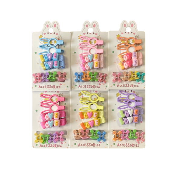Hair Accessories Clips Assorted Designs and Colours 8090