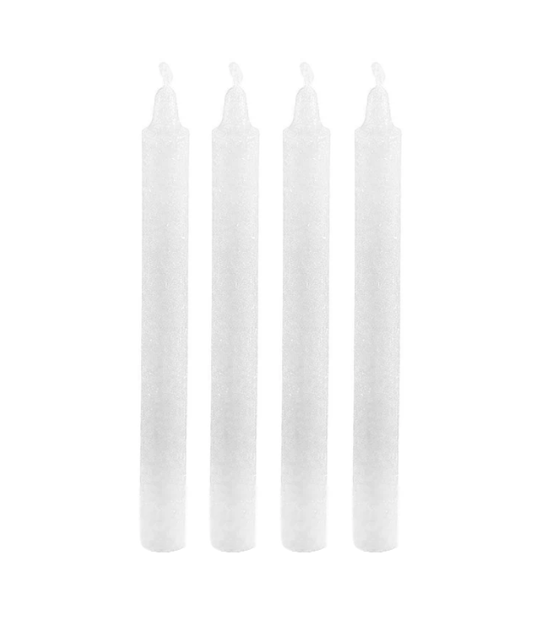 Long White Table Candle Sticks 2.2 x 25cm Pack of 4 8091