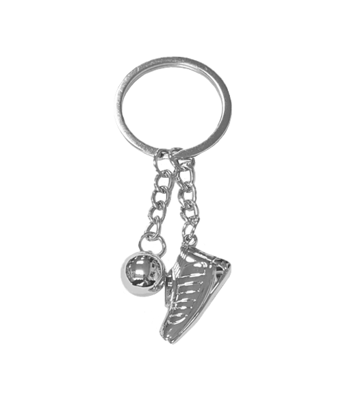 Metal Football and Shoe Keychain Keyring 9.4cm 8099