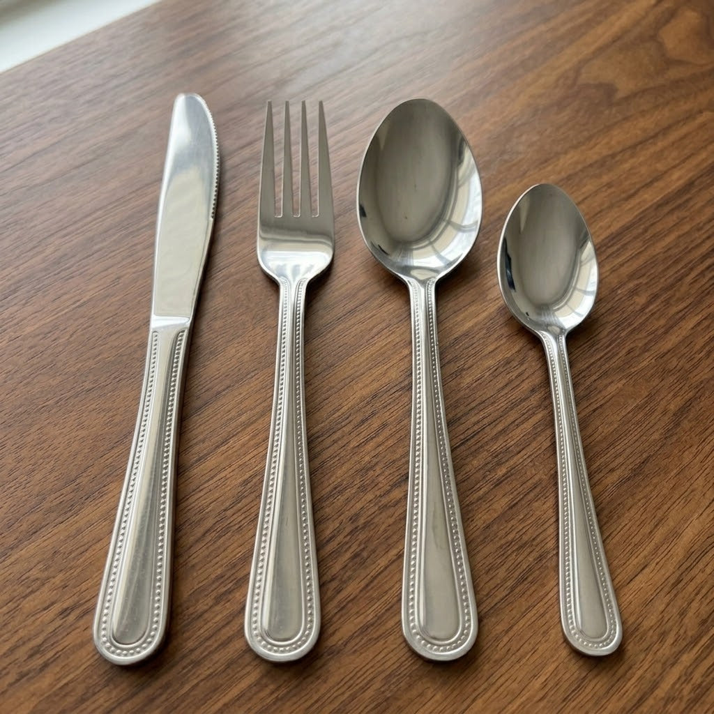 Steel Kitchen Dining Cutlery Set of 4 – Butter Knife, Fork, Tablespoon, Teaspoon, SKU BB3055 A