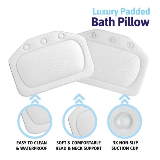 Non Slip Comfort Bath Pillow Cushion 31 x 21cm 8911