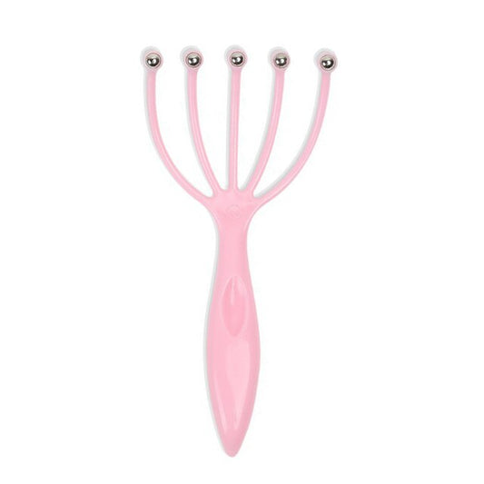 5 Claw Roller Ball Scalp Head Massager 18 cm Pink W6521