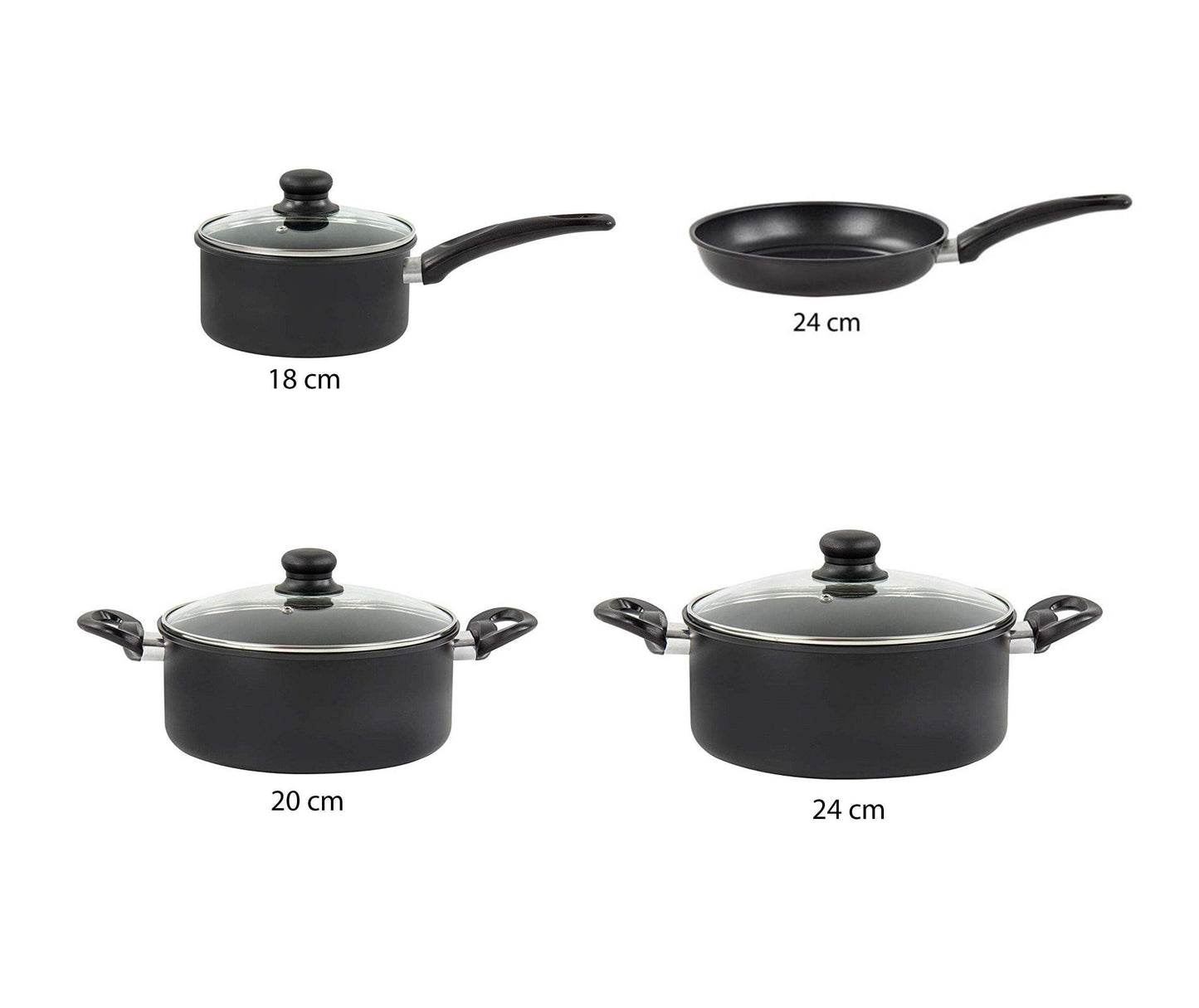 SQ Professional Carbon Steel Ultimate Cookware Pan Set of 7 9166