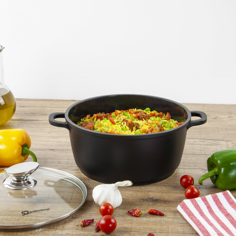 Nea Diecast Stockpot with Lid and Silicone Grips 20cm Nera 4219 / 9375