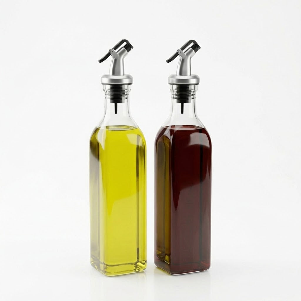 Glass Cruet Set 150ml Capacity, 2-Pack, 22x11x6cm, 429g Total Weight, SKU 8132