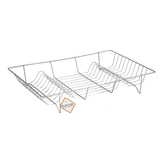 SQ Durane Metal Chrome Kitchen Dish Drainer 48 x 32 x 8 cm 9980