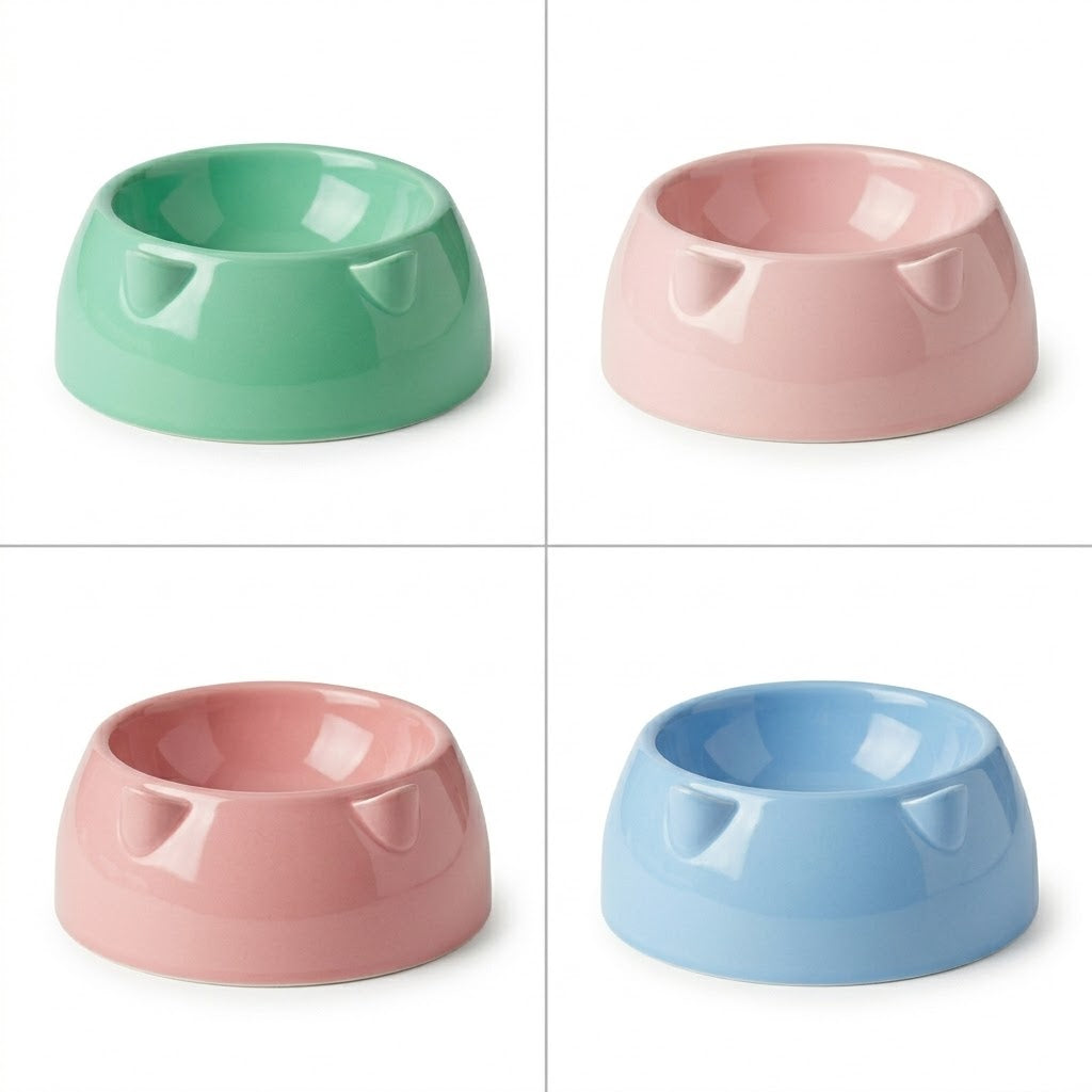 Cat Bowl Assorted Colours 19x19x10cm 86g SKU8121