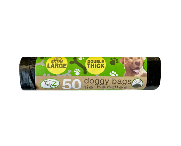 Doggy Poop Bags with Tie Handles 30 x 36 cm Roll of 50 B0197
