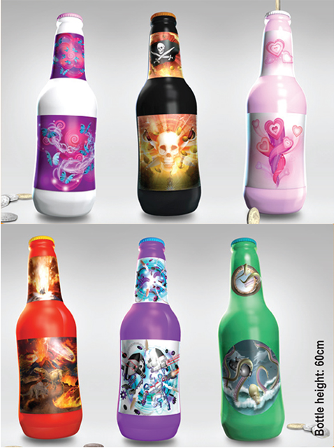 Giant Plastic Kids Money Saving Bottle 58.5cm Assorted Colours BOT011