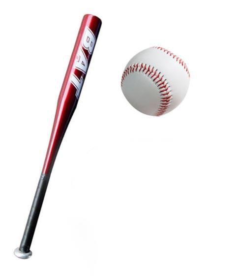 Lightweight Aluminium Baseball Bat with Ball 69 cm Assorted Colours 5426 A