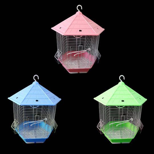 Hexagon Metal Bird Cage Assorted Colours 1007 A