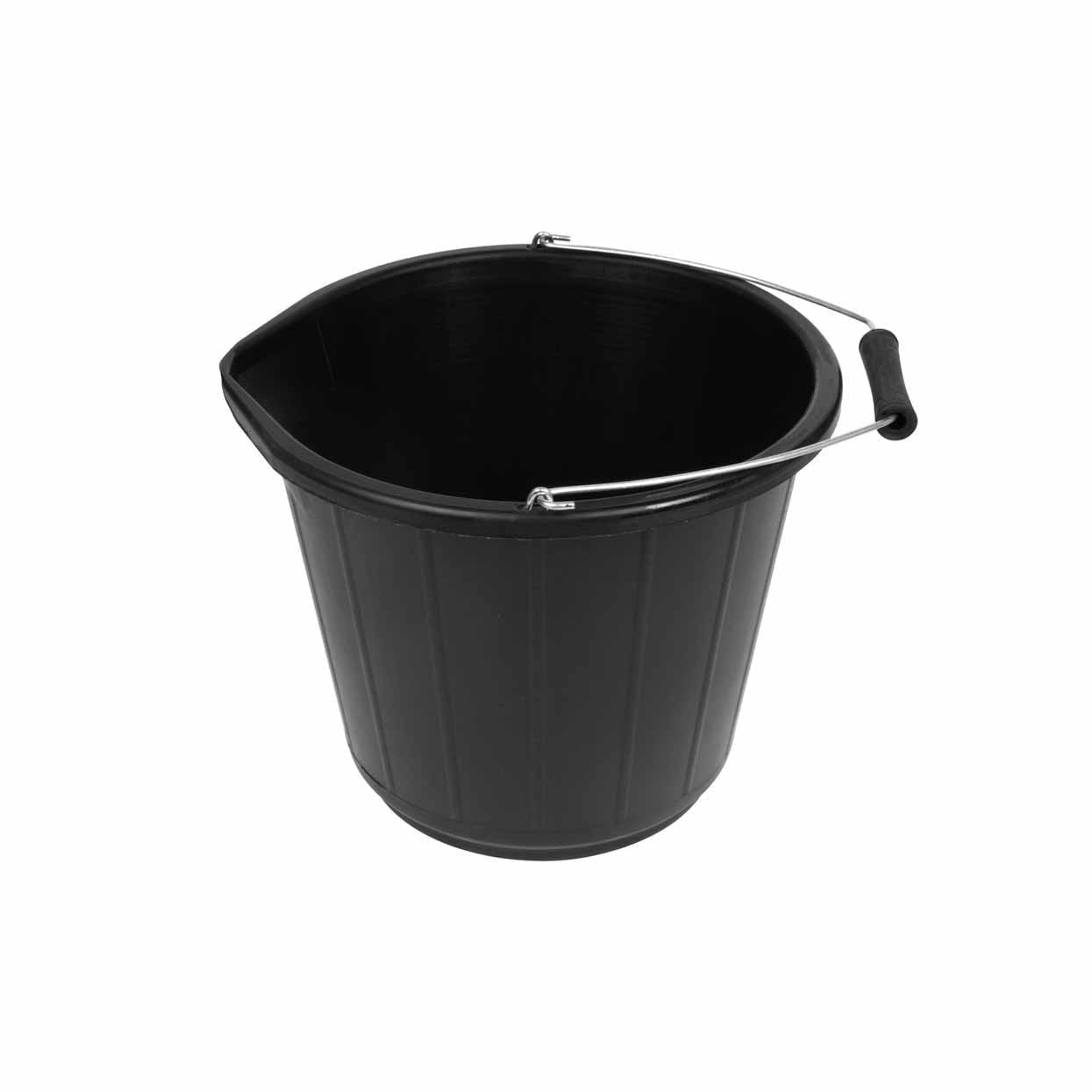 Plastic Multipurpose Bucket with Handle 32 x 26cm Black LL5015