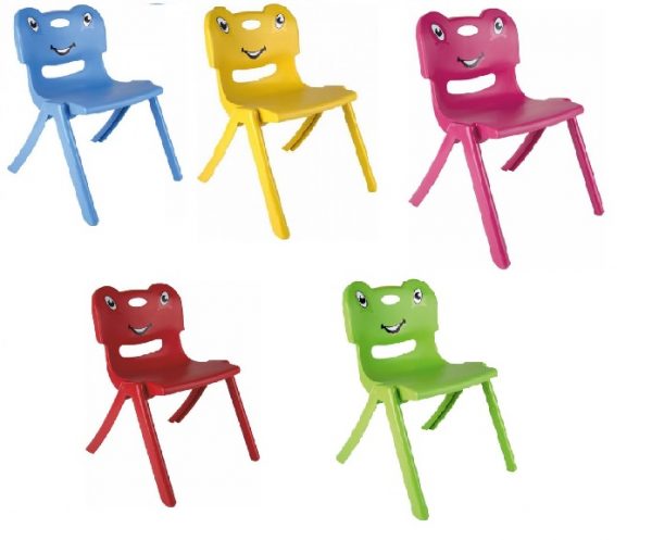 Gizem Children's Plastic Chair 50 x 26 cm Frog Animal Design Assorted Colours CT031 A