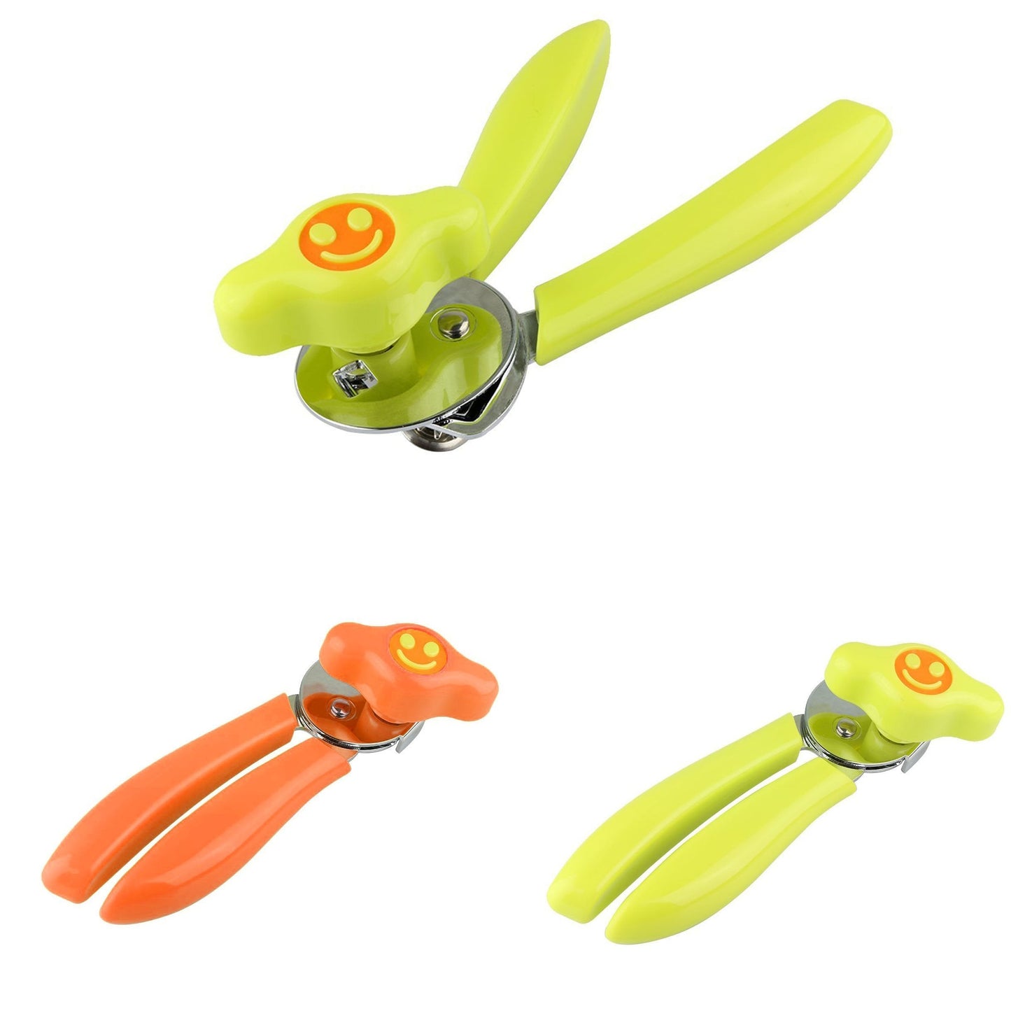 Kitchen Can Opener with Smiley Face Design Plastic Handle Assorted Colours 0108 / 3236