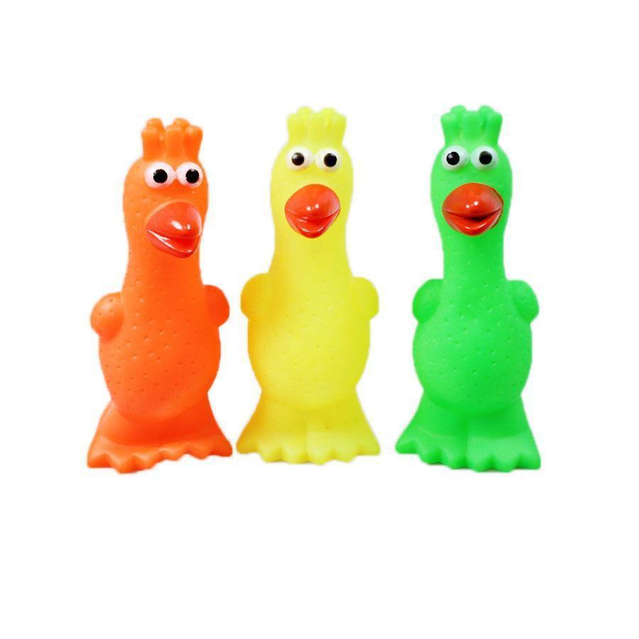 Pets Dog Toy Squeaky Chicken Bird 17cm Assorted Colours 5037