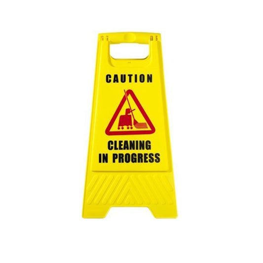 Plastic Yellow 'Caution Cleaning in Progress' Safety Sign 60cm 5144
