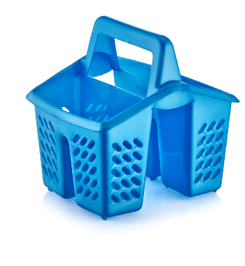 Plastic Sink Cutlery Holder 4 Sections 10 x 16 cm Assorted Colours D14007