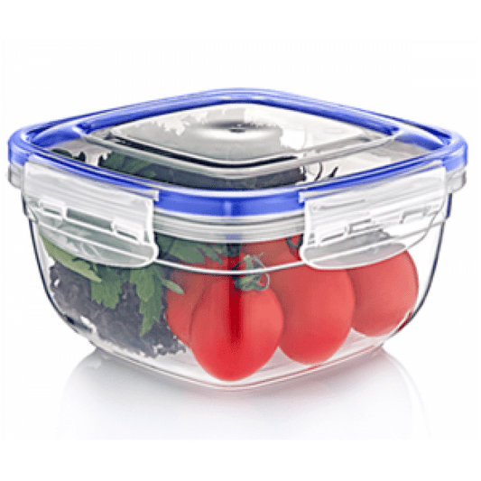 Square Clear Plastic Food Storage Container with Sealing Lid 2400ml D30105