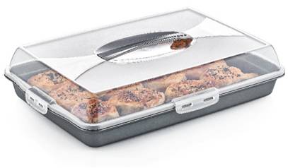 Plastic Cake Pastry Party Brownie Tray Storage Carry Box with Cover 45 x 30 x 10 cm Assorted Colours D30307