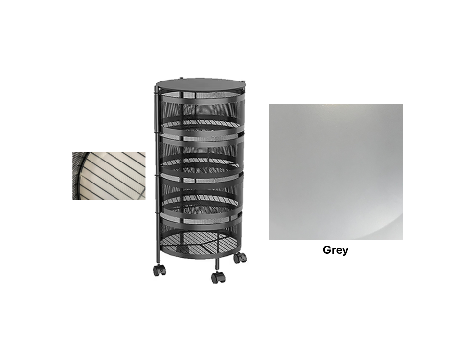 Metal Mesh 4 Tier Multipurpose Organiser Rack with Wheels 31 x 30.5 x 72.5 cm Grey SKU DL1002