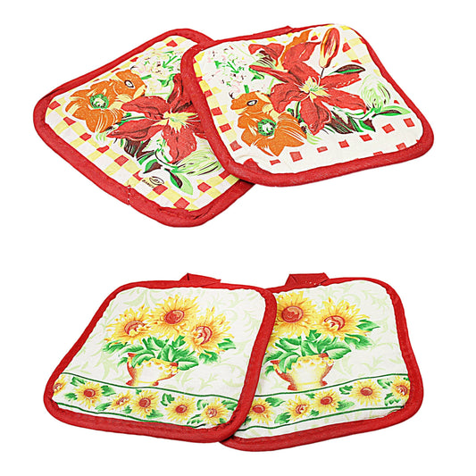 Floral Decorative Heat Proof Handy Oven Gloves Mittens 0317