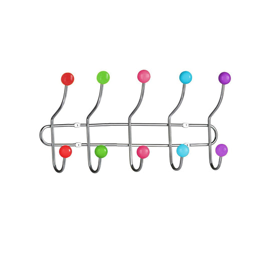 Chrome Clothes 10 Hook Rack Storage Rack 40cm 0882